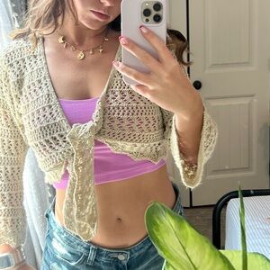 90s vintage tie up top